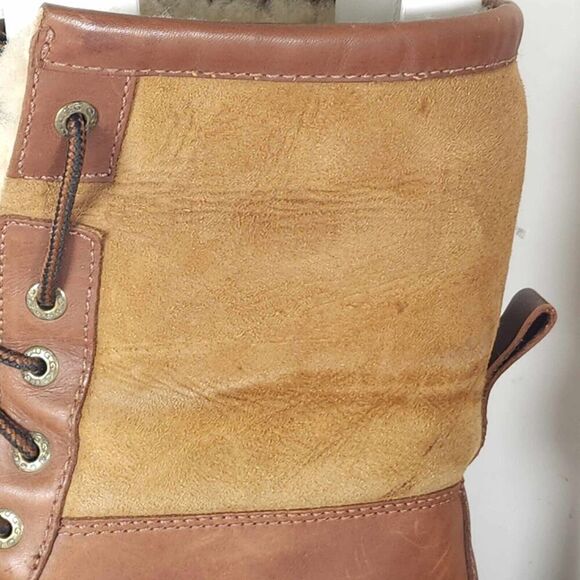 UGG Men’s Butte US11 Brown Leather Waterproof Sheepskin Vibram Winter Boots - Picture 13 of 16